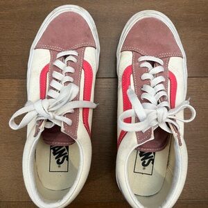 Vans Pink and White Sneakers